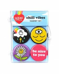Wokeface Chill Vibes Magnets (Set Of 4)