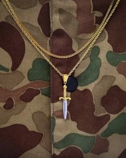 Mister SFC Dagger Knife Necklace - Gold Necklaces + Earrings