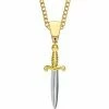 Mister SFC Dagger Knife Necklace - Gold Necklaces + Earrings