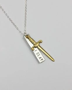 Bang Up Betty I Slay Sword Necklace