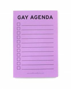Word For Word Factory Greeting Cards + Office Supplies Gay Agenda Notepad