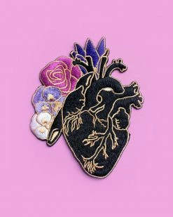 Glitter Punk Pins + Patches Anatomical Heart Flowers Patch
