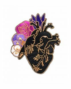 Glitter Punk Pins + Patches Anatomical Heart Flowers Patch