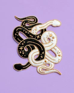 Glitter Punk Intertwined Snakes Patch Pins + Patches