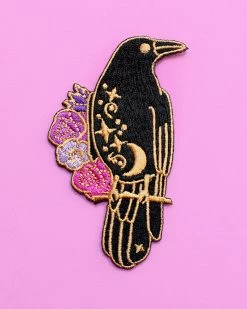 Glitter Punk Pins + Patches Magical Black Crow Patch