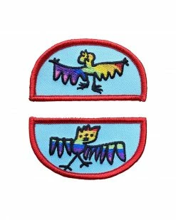 Inner Decay Rainbow Bats Patch Pair Pins + Patches