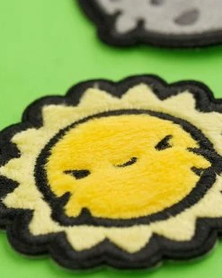 LuxCups Creative Pins + Patches Luna + Sol (Moon + Sun) Fuzzy Patch Set