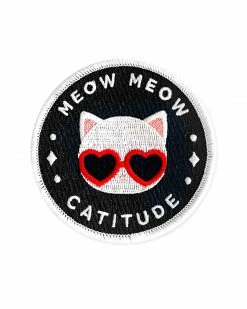 Meow Amor Creative Pins + Patches White Cat Catitude Patch