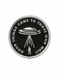 Bruised Tongue Good Things Come To Those Who Wait UFO Patch Embroidered Patches