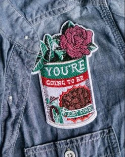 Stay Home Club Embroidered Patches Just Fine Patch