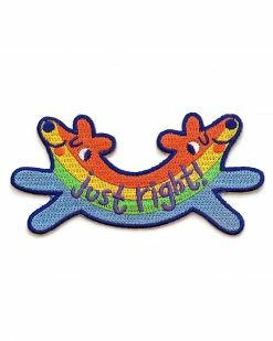Jules Zuckerberg Pins + Patches Just Right Double Dog Rainbow Patch