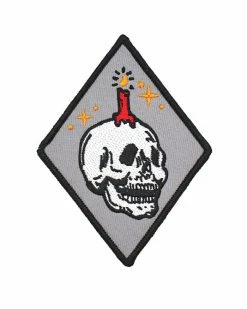 Explorer's Press Knowledge Candle Skull Patch Embroidered Patches