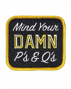 Oxford Pennant Mind Your Damn P's & Q's Patch Pins + Patches