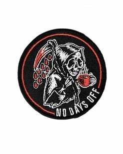 Spellcaster No Days Off Reaper Coffee Patch Pins + Patches