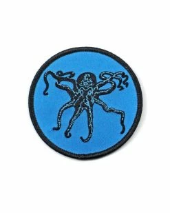 Salty Raven Embroidered Patches Deep Blue Octopus Patch