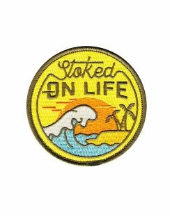 Asilda Store Embroidered Patches Stoked On Life Beach Patch