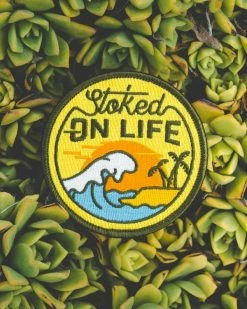 Asilda Store Embroidered Patches Stoked On Life Beach Patch