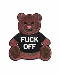 No Fun Press Embroidered Patches “Friendly” Teddy Bear