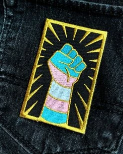 GAYPIN' Trans Resist Fist Patch