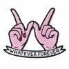 Sara M. Lyons Whatever Forever Patch - Pink Embroidered Patches