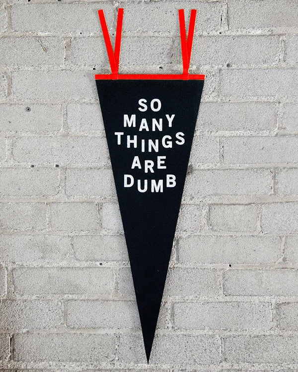 No Fun Press So Many Things Are Dumb Pennant Wall Banners + Pennants 2 No Fun Press So Many Things Are Dumb Pennant Wall Banners + Pennants