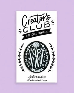 A Fink & Ink Creator's Club Pin Badge Enamel Pins + Buttons