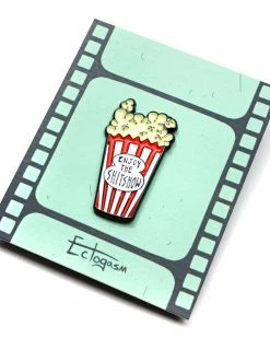 Ectogasm Enamel Pins + Buttons Enjoy The Shitshow Popcorn Pin