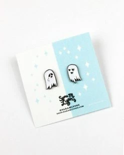 Sara M. Lyons Mini Ghosts Pin Set Enamel Pins + Buttons