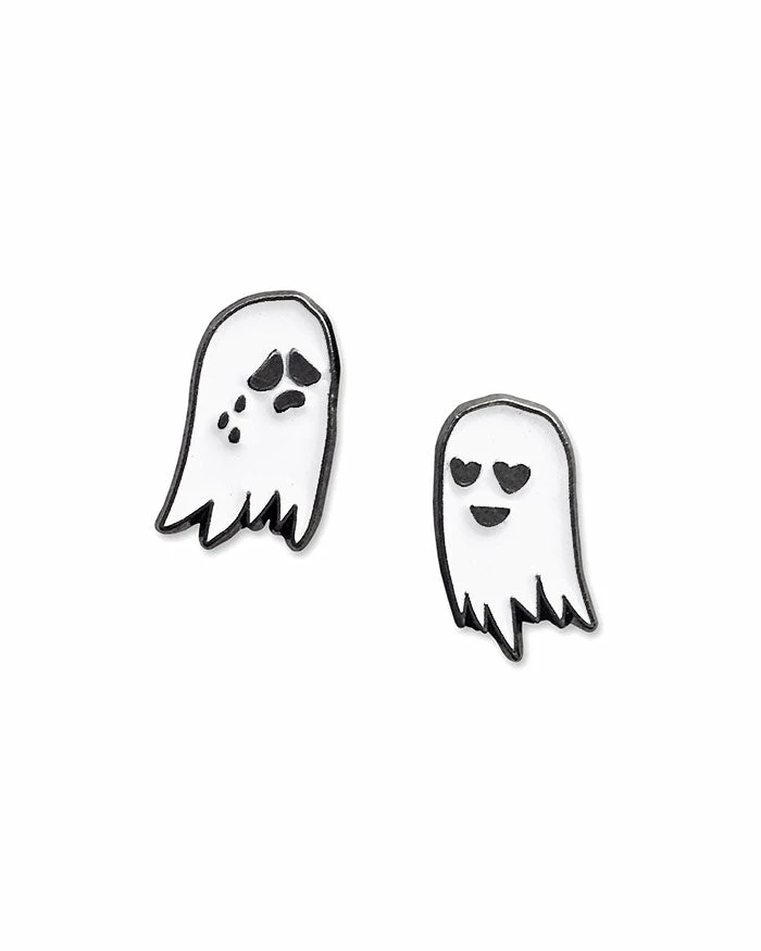 Sara M. Lyons Mini Ghosts Pin Set Enamel Pins + Buttons 1 Sara M. Lyons Mini Ghosts Pin Set Enamel Pins + Buttons
