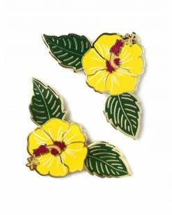 Lulu Bloo Maui Flowers Pin Set Pins + Patches