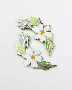 Lulu Bloo White Flowers Pin Set