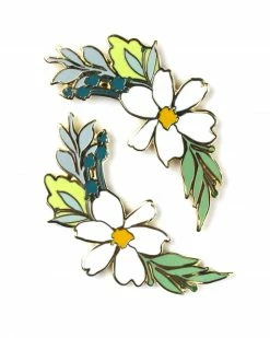 Lulu Bloo White Flowers Pin Set