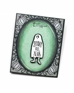 Ectogasm Spooky All Year Ghost Pin Enamel Pins + Buttons