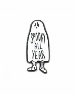 Ectogasm Spooky All Year Ghost Pin Enamel Pins + Buttons