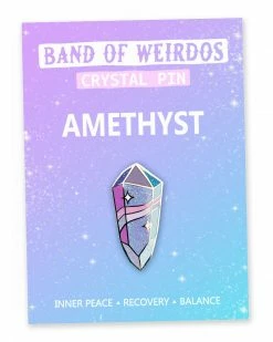 Band Of Weirdos Amethyst Crystal Pin