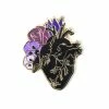 Glitter Punk Anatomical Heart Flowers Pin Enamel Pins + Buttons