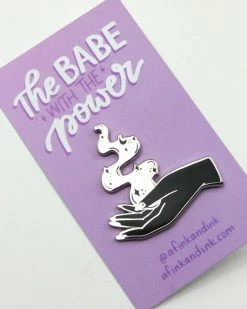 A Fink & Ink Pins + Patches Babe With The Power Magic Hand Pin