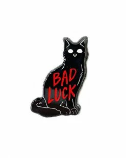 Strike Gently Co. Bad Luck Black Cat Pin Enamel Pins + Buttons
