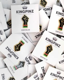 KingPinz Enamel Pins + Buttons Black Lives Matter Fist Pin