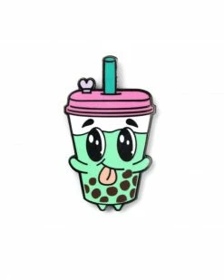 Lulu Bloo Matcha Boba Tea Pin Enamel Pins + Buttons