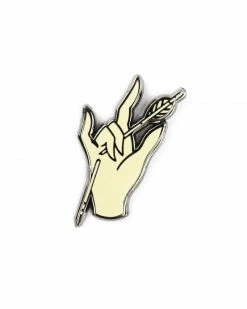 Shrimp Sauce Broken Arrow Hand Pin Enamel Pins + Buttons