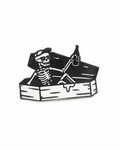 Strike Gently Co. Coffin Skeleton Guy Pin Enamel Pins + Buttons