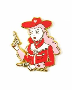 Creepy Gals Enamel Pins + Buttons Cowgirl Lola Pin