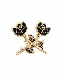 PinPointBK Crossed Roses Pin - Gold