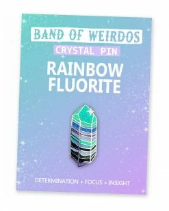Band Of Weirdos Enamel Pins + Buttons Rainbow Flourite Crystal Pin