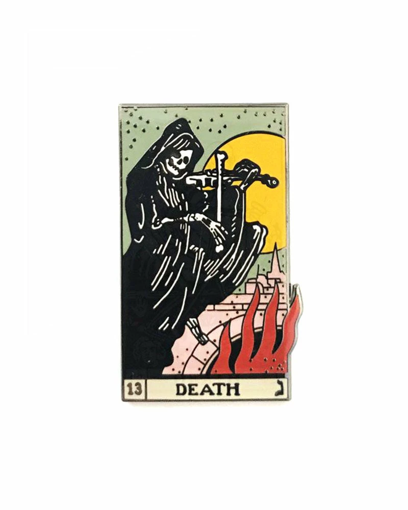 Strike Gently Co. Enamel Pins + Buttons The Death Tarot Card Pin (Full Color) 1 Strike Gently Co. Enamel Pins + Buttons The Death Tarot Card Pin (Full Color)
