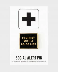 Word For Word Factory Feminist With A To-Do List Pin Pins + Patches