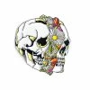 Strike Gently Co. Floral Split Skull Pin Enamel Pins + Buttons