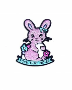 Band Of Weirdos Enamel Pins + Buttons Fuck That Noise Bunny Pin