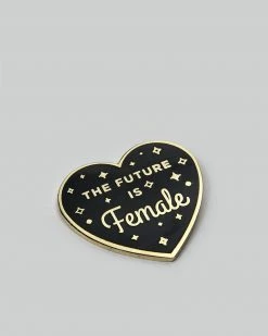 On Point Pins The Future Is Female Heart Pin - Black (Glow-in-the-Dark) Pins + Patches